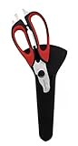 CoCo Island Kitchen Scissor, Shears Heavy Duty All-Purpose Poultry Herbs Meat Cutlery BBQ Scissors, Stainless Steel (Red )
