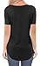 Tops for Women Summer V Neck Short Sleeve Black Shirts Loose Fit L