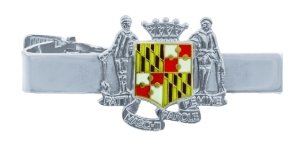MARYLAND TIE BAR - ENAMELED & PLATED, Nickel Plating, 18mm - MA ENAMELED & PLATED - Uniform Security Police Sheriff - Exclusively Sold by UNIFORM WORLD