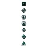 EVERMARKET Polyhedral Dice,1 Dice set (7 pcs) for Dungeons and Dragons DND RPG MTG D20 D12 D10(00-90 and 0-9) D8 D4 Table Games (Olive)