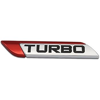 DSYCAR 3D Metal TURBO Car Emblem for Auto Turbo Boost Drive Display, Never Fade & Water Proof & 3M Self Adhesive - Red -
