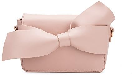 Melie Bianco Stylish Crossbody Strap Shoulder Bags For Women - Dior Bow Clutch Design - Luxury Vegan Leather (Blush)