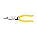 Klein Tools D203-8NCR Long Nose Side-Cutter Strip/Crimp Pliers, Induction Hardened and Heavier For Increased Cutting Power, 8-Inch
