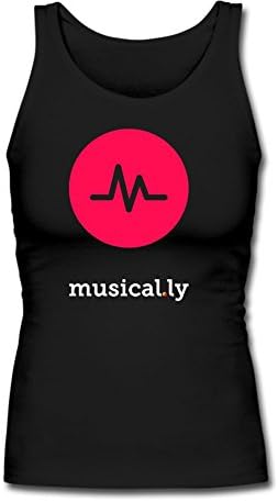 Justfly Women's MUSICALLY Logo Tank Top S Black