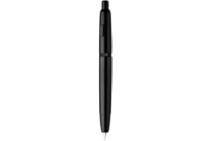 EROFA Majohn A1 Press Fountain Pen with Box, Retractable Extra Fine Nib Metal Matte Black Ink Pen with Converter for Writing (No Clip Version)