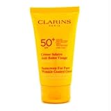 Clarins Sunscreen for Face Wrinkle Control Cream SPF 50+, 75 ml/2.6 Ounce