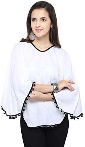 kvinner Women's Rayon Top (KV-107-1, White, S-XXL)