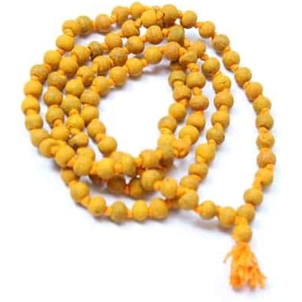 5 Mukhi Rudraksha Mala With Gold Plated Cap - Energized Hindu Prayer Beads
