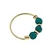 PiercingPoint 9KT Solid Yellow Gold Triple Turquoise Beads 22 Gauge (0.6MM) - 5/16 (8MM) Length Hoop Nose Ring