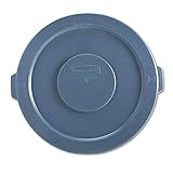 Rubbermaid 263100GY Round Flat Top Lid, for 32-Gallon Round Brute Containers, 22 1/4