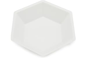 Heathrow Scientific HD14251C Polystyrene Large Hexagonal Weighing Boat, 102mm Length X 76mm Width X 22mm Depth, White/Antista