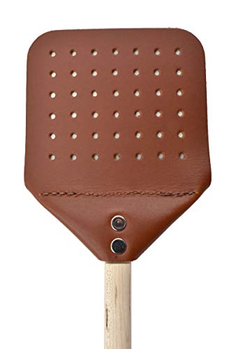 Cauff Heavy Duty Leather Fly Swatter with Wooden Handle 20 inch