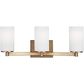 Generation Lighting 3-Light Hettinger Bath Fixture Wall Lamp Satin Brass 4439103-848, Title 24 Compliant Wall Light Fixture f