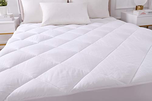 image for KASENTEX Quilted Fitted Mattress Pad and Protector Stretches Up to 18 