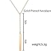 Y Layer Simple Bar Pendant Necklace Center Long Lariat Chain for Women Jewelry