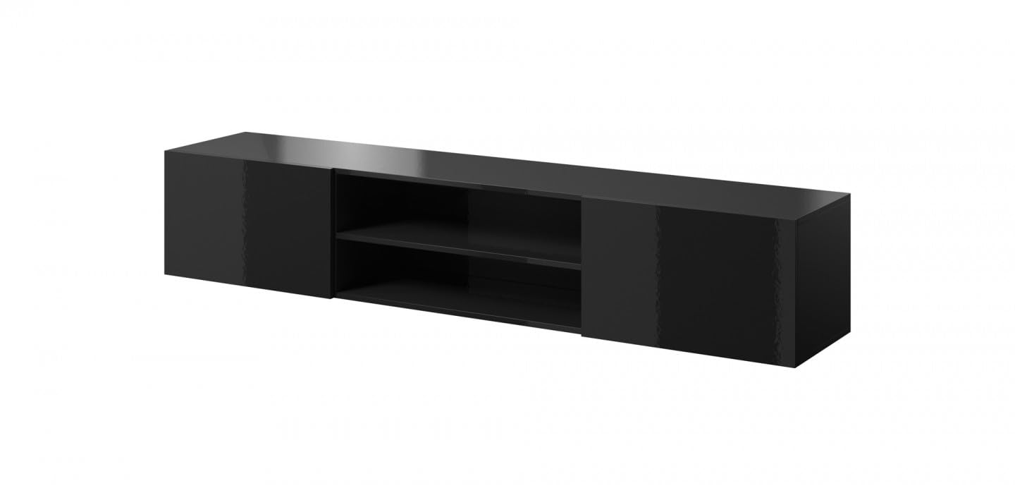 Cama MEBLE RTV Cabinet Slide 200 K 200 x 40 x 37 cm All in Gloss Black