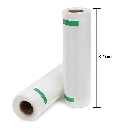 Vacuum Sealer Bags 2-Rolls 8"x24' Food Saver Embossed Commercial Grade Bag Rolls for Sous Vide Cooking with FDA Approval OUNUO