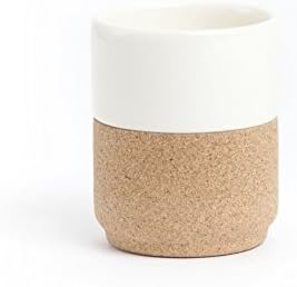 Cork Nature 490588 WHISTLER Tea Cups, Cork and Ceramic, Set of 2