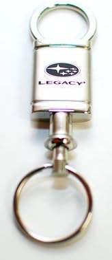 Subaru Legacy Satin Chrome Valet Keychain with Detachable Ring Key Fob Official Licensed