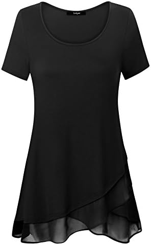 Laksmi Womens Sleeveless Scoop Neck Patchwork A Line Splicing Chiffon Casual Layered Camisole Tank
