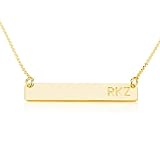 Bar Necklace Personalized Name Necklace 18k Gold Plated Custom Made Any Name
