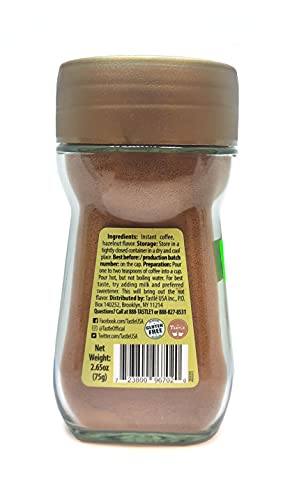 CAFÉ TASTLÉ NATURAL FLAVORED INSTANT COFFEE, HAZELNUT FLAVOR, 2.65 OUNCE