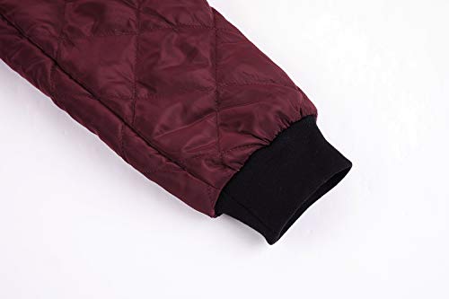 image for PASLTER Mens Bomber Jacket Diamond Quilted Varsity Jackets Lightweight