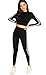 Milumia Women Long Sleeve Crop Top Skinny Yoga Pant 2 Pieces Sport Outfits Tracksuit Sportwear Set