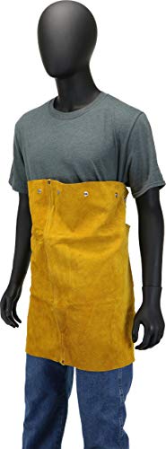 West Chester IRONCAT 7001 Heat Resistant Split Cowhide Leather Welding Bib, 20" Length