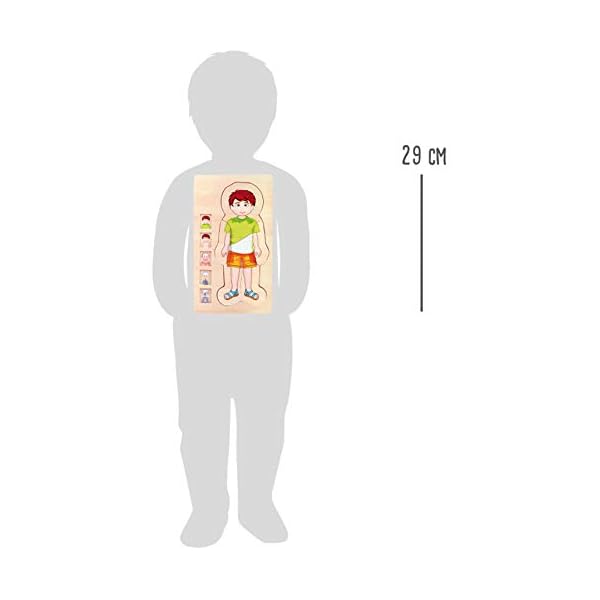 small foot Holzpuzzle Anatomie Junge, 29 teiliges Schichtpuzzle, spielerisches Entdecken des Körpers, ab 3 Jahren, 5842 – Bild 5