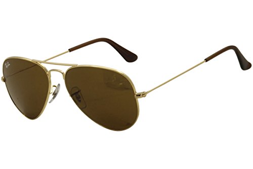 Ray-Ban Aviator Large Metal Sunglasses,55mm,Gold/Brown Polarized