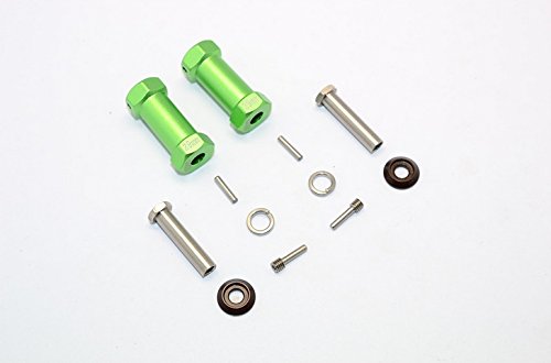 Axial RR10 Bomber Upgrade Parts Aluminum Wheel Hex Adapters 29mm Width (Use For 4mm Thread Wheel Shaft & 5mm Hole Wheel) - 1Pr Set Green