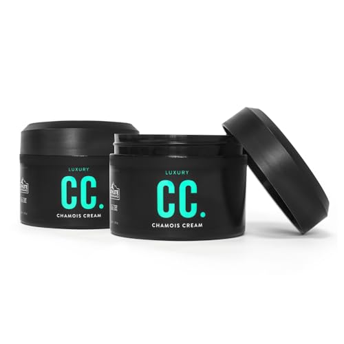 Muc-Off Luxury Chamois Cream for Athletes 250ml, 2 Pack - Antibacterial, Moisturizing Anti-Chafe Skin Cream – Wound Protection Cream for Cycling, Black