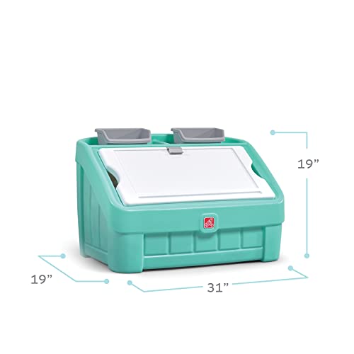 Step2 2in1 Toy Box and Kids Easel Lid, Mint Create & Display Art on