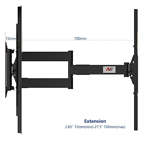 NB North Bayou Soporte de pared para TV de doble brazo resistente con pivote articulado para la mayoría de televisores LED LCD OLED de 75”-110 pulgadas, compatible con VESA, soporta hasta 200 libras