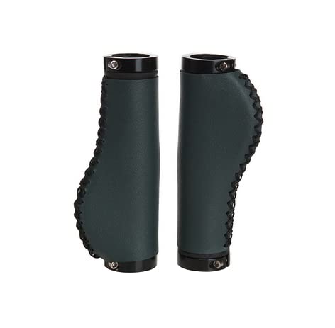 Ergonomic Eco Leather Grips for BROMPTON folding bike DARK GREEN