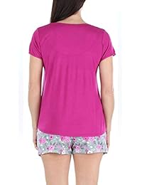 Pijama de dama de manga corta y pantalones cortos de bambú