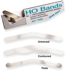 Microbrush 351310 HO Bands Tofflemire Matrix Band, Dead Soft 0.001" Size, 13 Pedo (Pack of 100)
