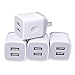 USB Wall Charger, Cube Charger 2 Port Charging Box 4Pack 2.1A/5V UL Certified Home Travel Charger Plug USB Power Adapter Charging Station Base for iPhone X 8 7 6 6S Plus 5S 5 SE 4S, iPad, iPod Samsung