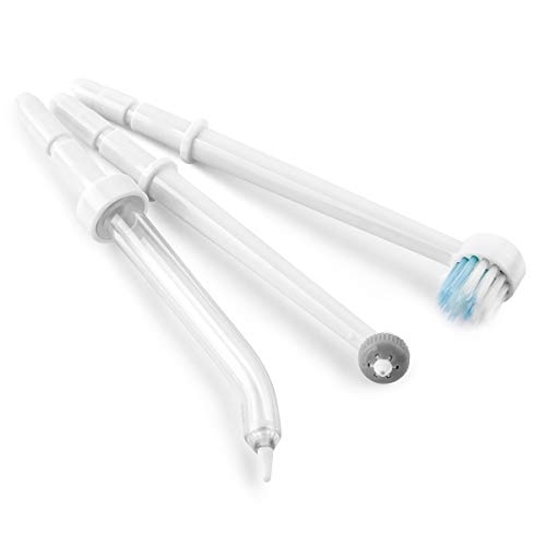 Water Flosser Tips (8 pcs Combo Kit) Includes Classic Tip, Pocket Tip, Tongue Cleaner, Orthodontic Tip, High Pressure Tip, Mist Tip, Brush Tip
