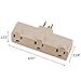GE 3-Outlet Extender, Grounded Wall Tap, 3-Prong, Multiple Plug, Power Splitter, Cruise Essentials, Use for Home Office School Dorm, UL Listed, Light Almond, 54203