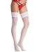 Amoretu Sexy Classical Lace Top Thigh-High Stockings White