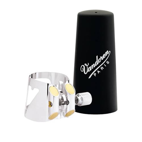Vandoren LC04P Optimum Ligature And Plastic Cap, fits Bass Clarinet (Silver Plated)