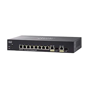 CISCO SG350-10P Managed Switch with 10 Gigabit Ethernet (GbE) Ports with 8 Gigabit Ethernet RJ45 Ports and 2 Gigabit…