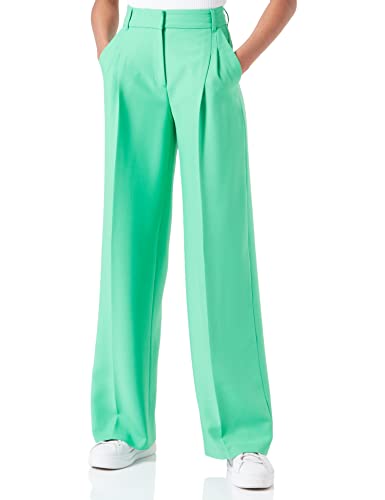 s.Oliver BLACK LABEL Pantaloni Lunghi, vestibilità Regolare Larga, Verde, 48 Donna