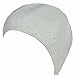 Leaf Embossed White Latex Swim Bathing Cap With Chin Strap