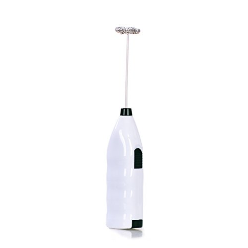 Hasowell Milk Frother Coffee Frother Electric Whisk Powerful Latte Cappuccino Frother Wand Hot Milk Foam Maker Best Milk Mixer Stainless White