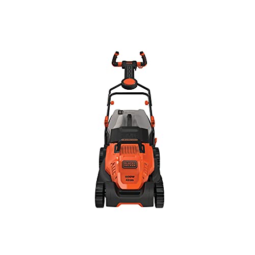 Black+Decker Bemw481Es-Qs Tondeuse Filaire - 6 Hauteurs Réglables 20, 30, 40, 50, 60 Et 70 Mm 1800W, Orange, 42 Cm