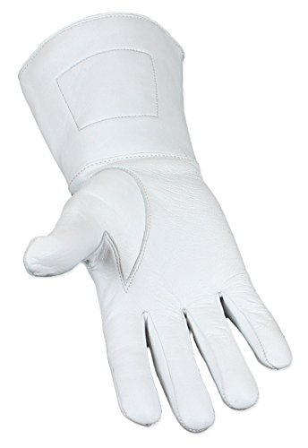 Historical Emporium Men's Genuine Leather Gauntlets XL White