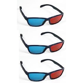 Polar Express 3D Glasses for 3D DVD (3 Pack, Anaglyph) + BONUS Velvet Carrying Pouch